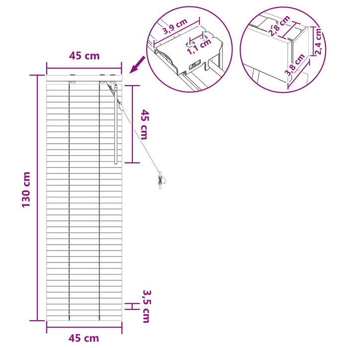 Jaluzea venetiană Aspect Stejar 45 x 130 cm 35 mm - WALTI WALTI