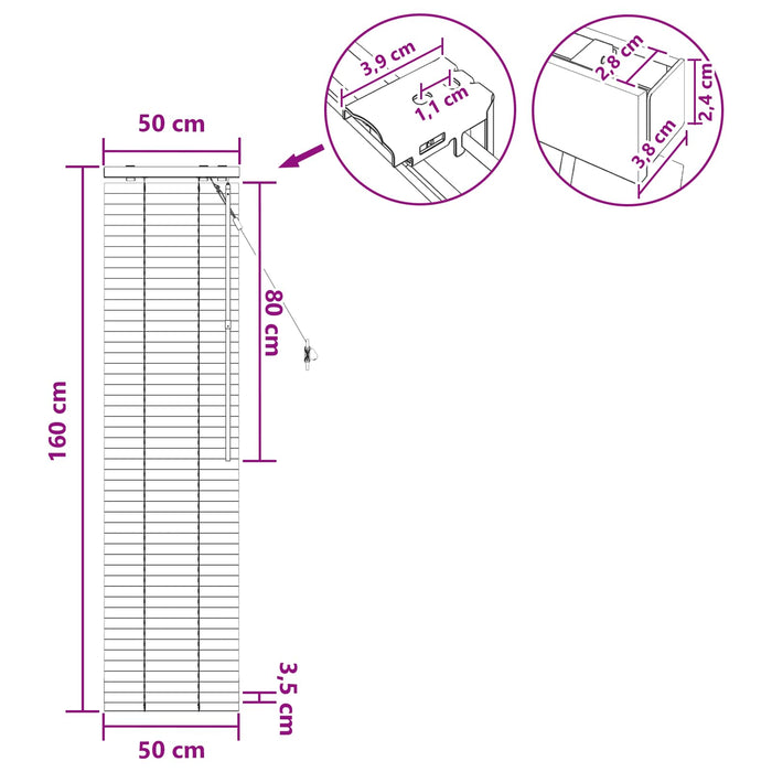 Jaluzea venetiană Aspect Stejar 50 x 160 cm 35 mm WALTI