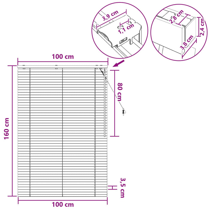 Jaluzea venetiană Aspect Stejar 100 x 160 cm 35 mm - WALTI WALTI