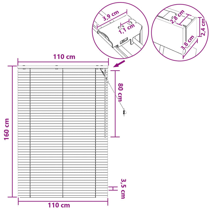 Jaluzea venetiană Aspect Stejar 110 x 160 cm 35 mm - WALTI WALTI