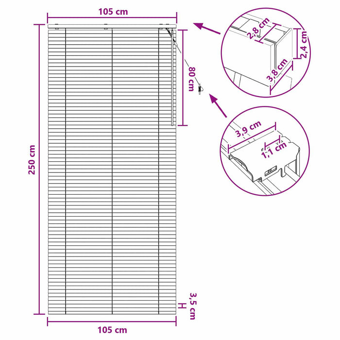 Jaluzea venetiană Aspect Stejar 105 x 250 cm 35 mm WALTI