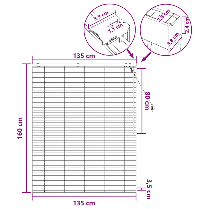Jaluzea venetiană Alb 135 x 160 cm 35 mm - WALTI WALTI