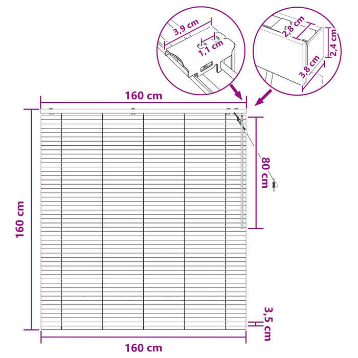 Jaluzea venetiană Alb 160 x 160 cm 35 mm - WALTI WALTI