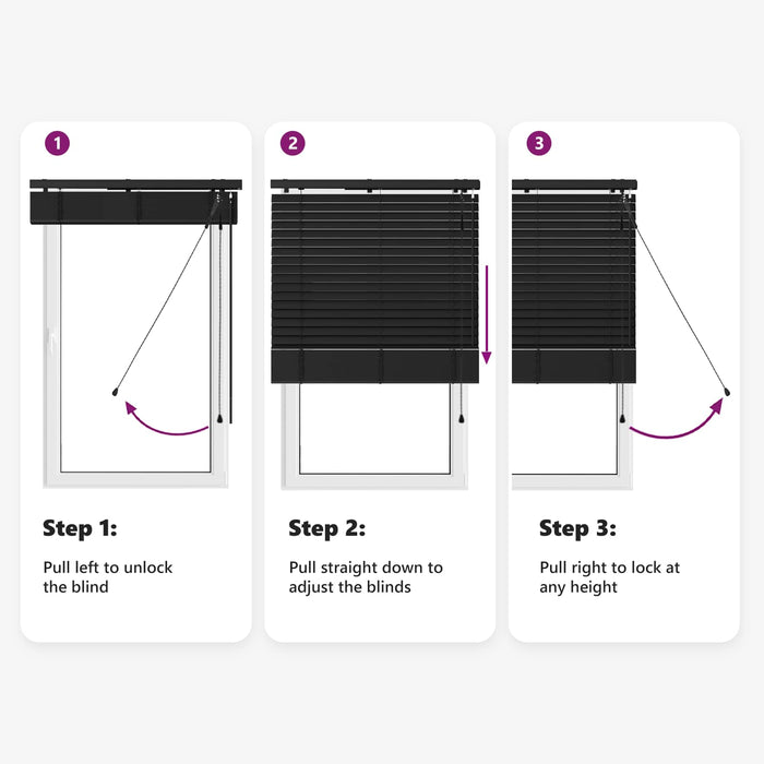 Jaluzea venetiană Negru 45 x 250 cm 35 mm WALTI