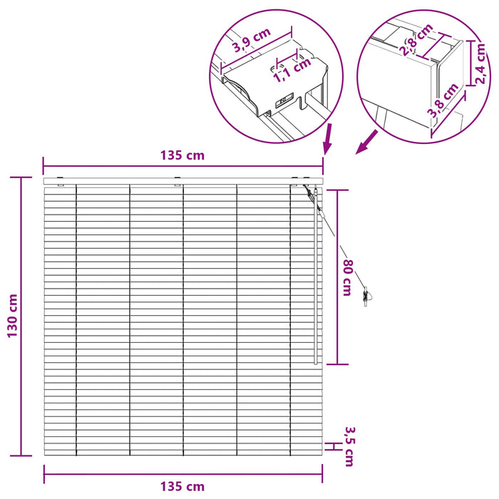 Jaluzea venetiană Maro închis 135 x 130 cm 35 mm WALTI