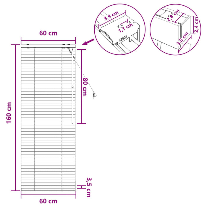 Jaluzea venetiană Maro închis 60 x 160 cm 35 mm - WALTI WALTI