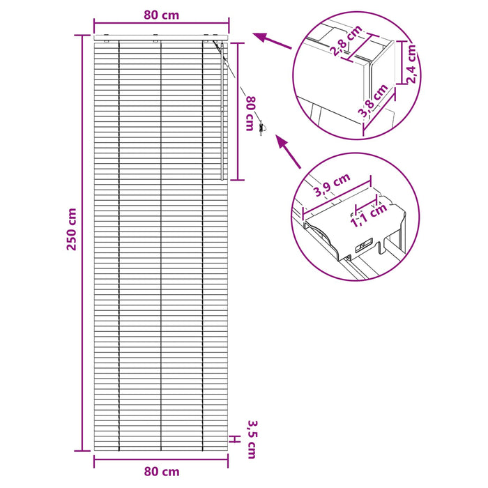 Jaluzea venetiană Maro închis 80 x 250 cm 35 mm WALTI
