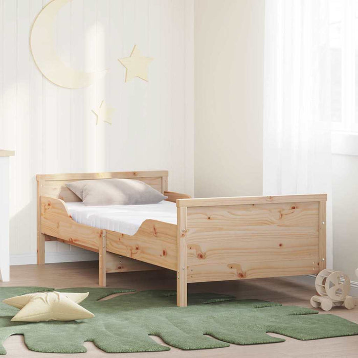 Cadru de pat cu saltea Maro 80 x 200 cm Lemn masiv de pin - WALTI WALTI