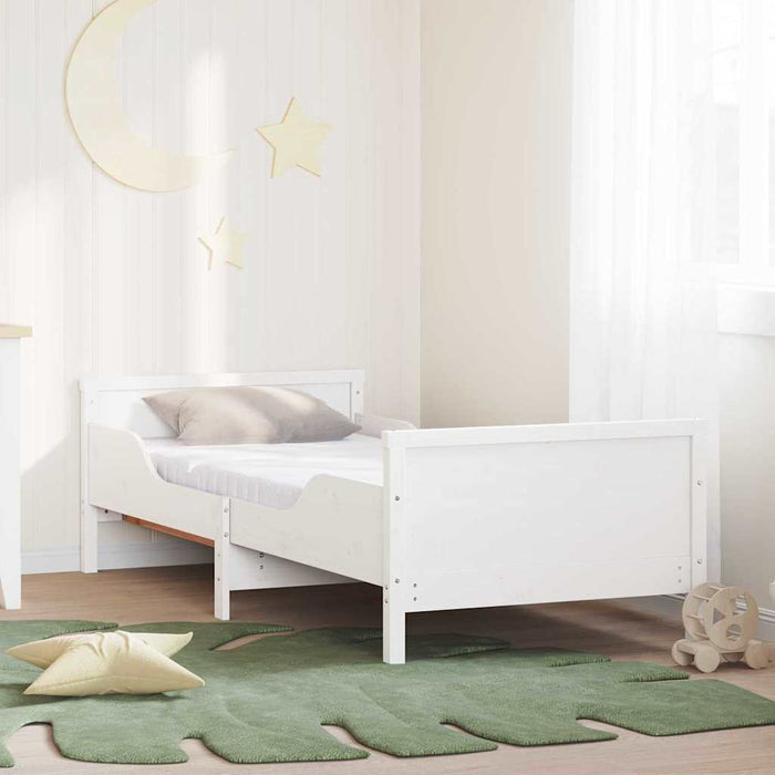 Cadru de pat cu saltea Alb 80 x 200 cm Lemn masiv de pin - WALTI WALTI