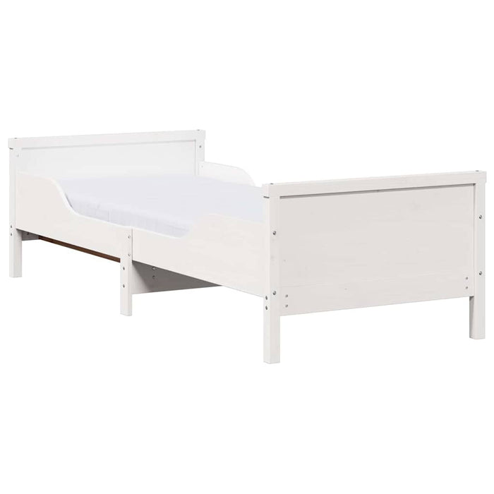 Cadru de pat cu saltea Alb 80 x 200 cm Lemn masiv de pin - WALTI WALTI