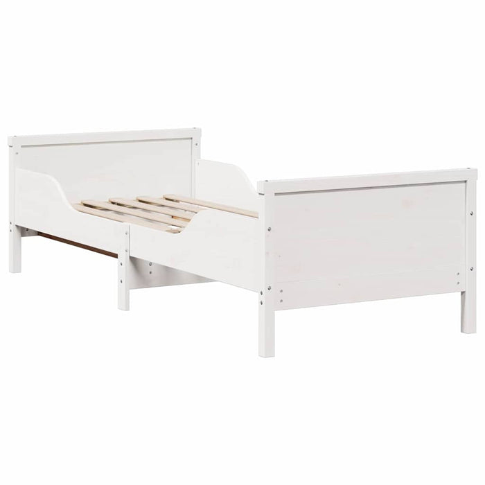 Cadru de pat cu saltea Alb 80 x 200 cm Lemn masiv de pin - WALTI WALTI