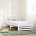 Cadru de pat cu saltea cu headboard Alb 80 x 200 cm - WALTI WALTI