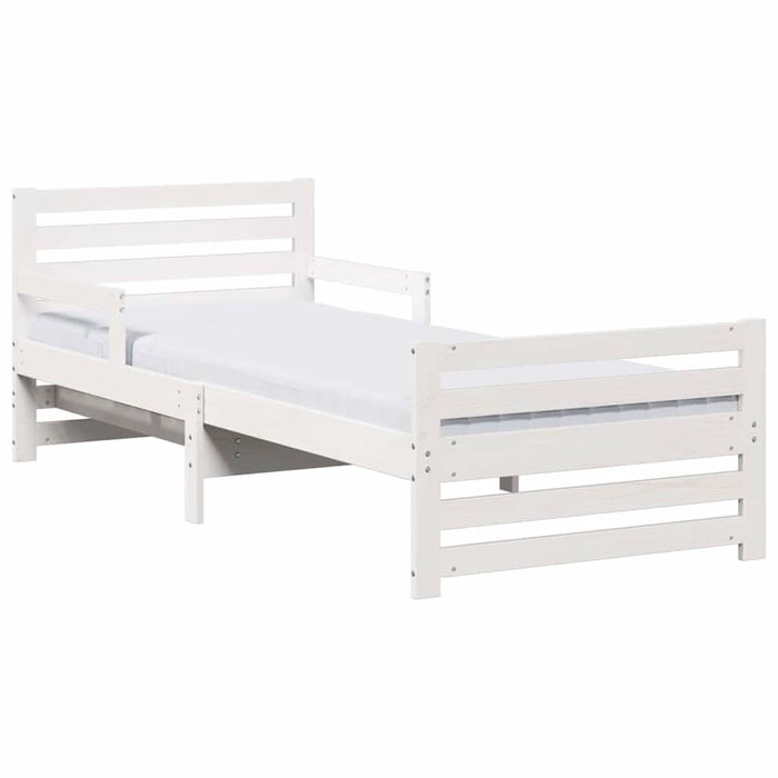 Cadru de pat cu saltea cu headboard Alb 80 x 200 cm - WALTI WALTI