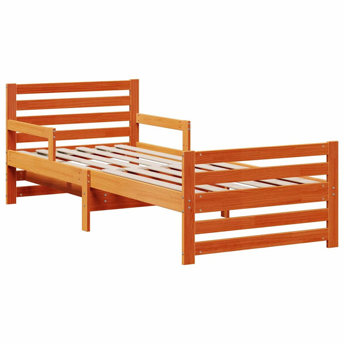 Cadru de pat cu saltea cu headboard Maro ceruit 80 x 200 cm - WALTI WALTI