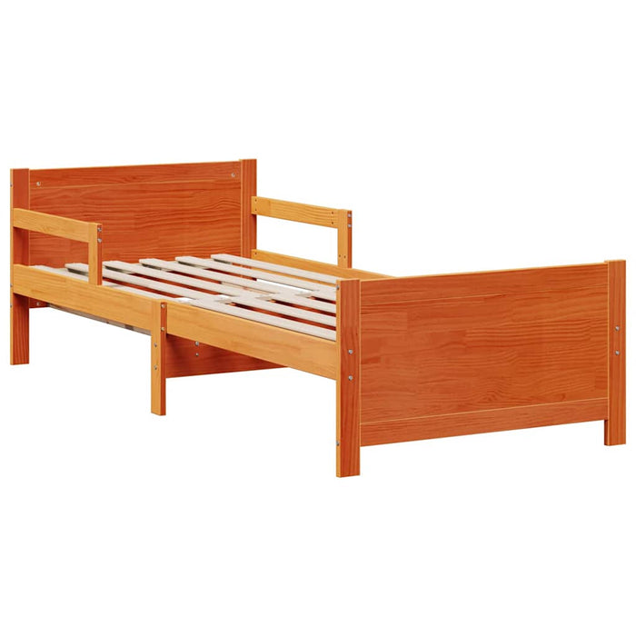 Cadru de pat cu saltea cu headboard Maro ceruit 80 x 200 cm - WALTI WALTI