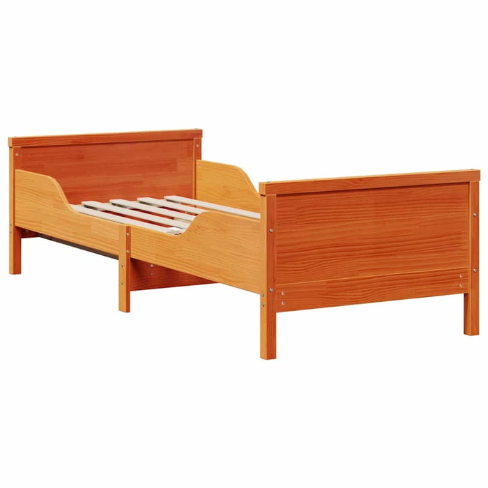 Cadru de pat cu saltea cu headboard Maro ceruit 80 x 200 cm - WALTI WALTI