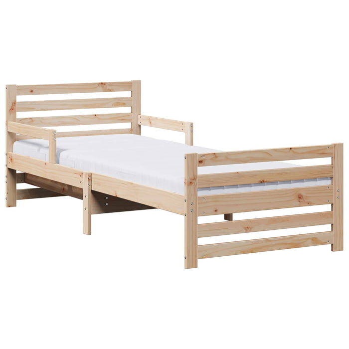Cadru de pat cu saltea Maro 80 x 200 cm Lemn de pin masiv - WALTI WALTI