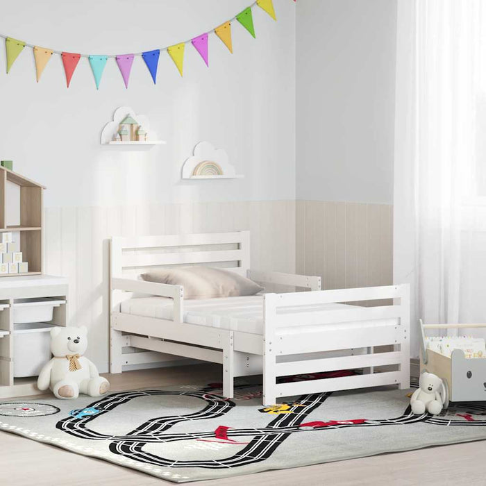 Cadru de pat cu saltea Alb 80 x 200 cm Lemn de pin masiv - WALTI WALTI