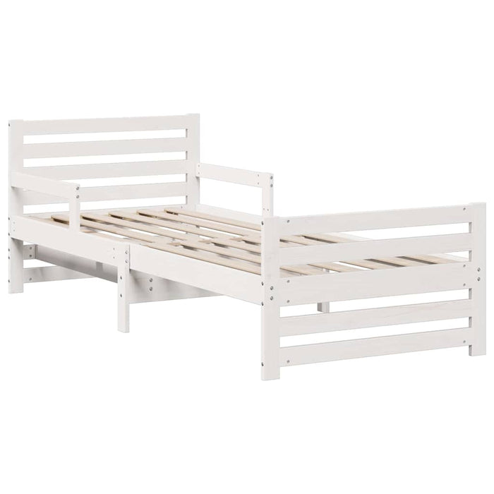 Cadru de pat cu saltea Alb 80 x 200 cm Lemn de pin masiv - WALTI WALTI
