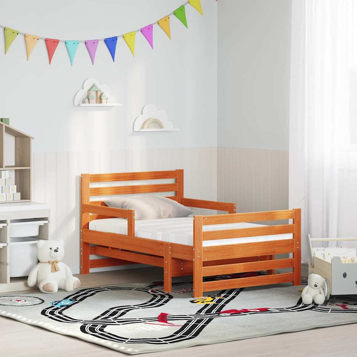 Cadru de pat cu saltea Maro 80 x 200 cm Lemn de pin masiv - WALTI WALTI