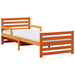 Cadru de pat cu saltea Maro 80 x 200 cm Lemn de pin masiv - WALTI WALTI