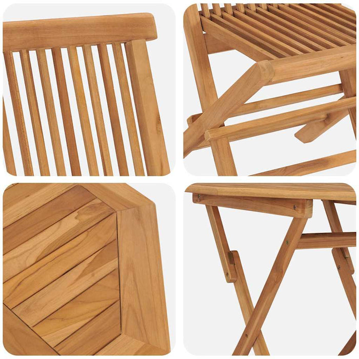 Set de masă pentru grădină 3 pcs Maro Lemn masiv de tec - WALTI WALTI