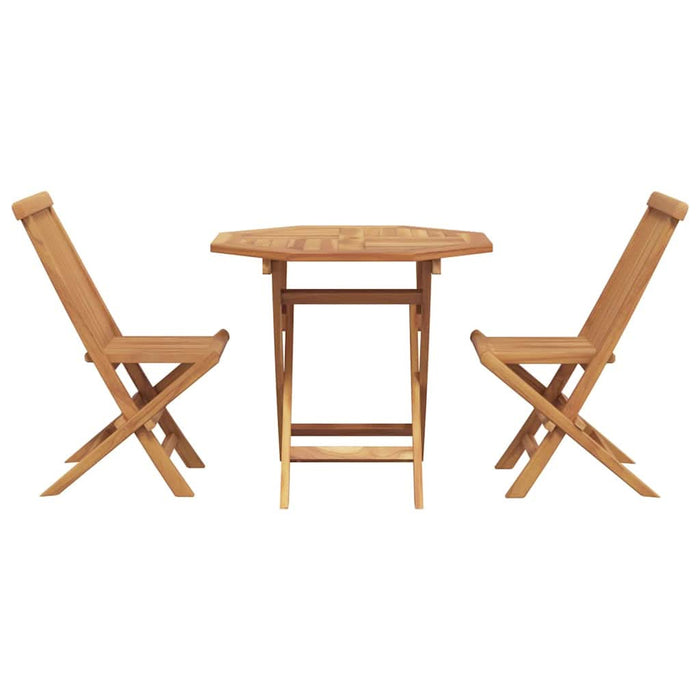 Set de masă pentru grădină 3 pcs Maro Lemn masiv de tec - WALTI WALTI