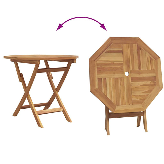 Set de masă pentru grădină 3 pcs Maro Lemn masiv de tec - WALTI WALTI