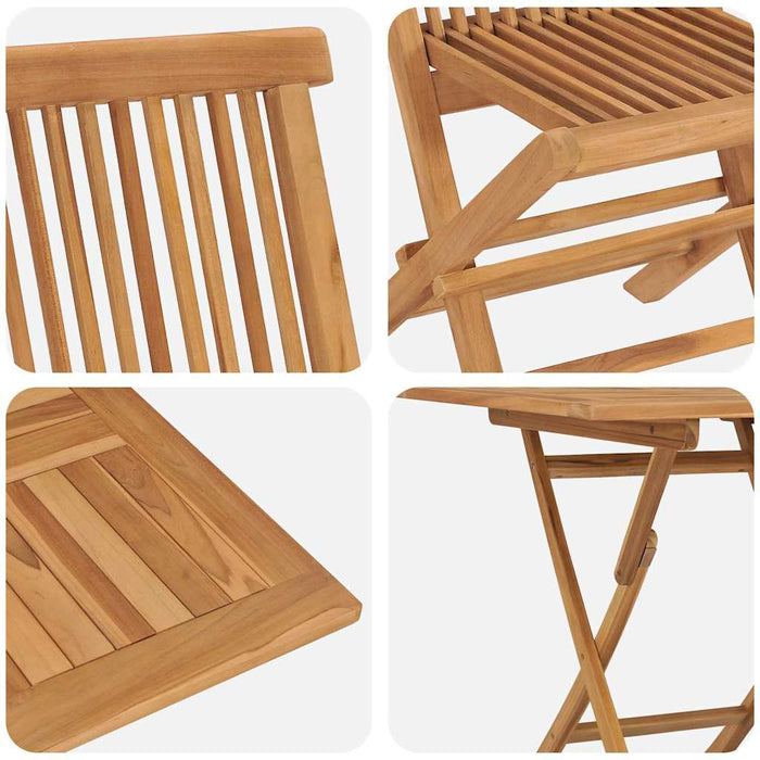 Set de masă pentru grădină 3 pcs Maro Lemn masiv de tec - WALTI WALTI