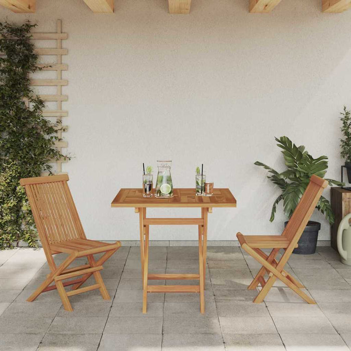 Set de masă pentru grădină 3 pcs Maro Lemn masiv de tec - WALTI WALTI