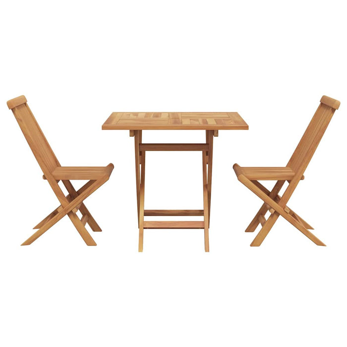 Set de masă pentru grădină 3 pcs Maro Lemn masiv de tec - WALTI WALTI