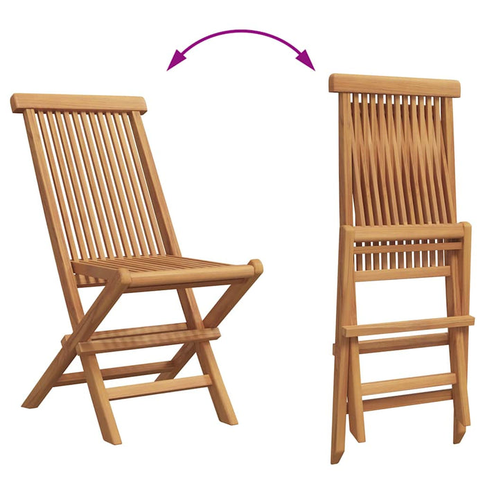 Set de masă pentru grădină 3 pcs Maro Lemn masiv de tec - WALTI WALTI
