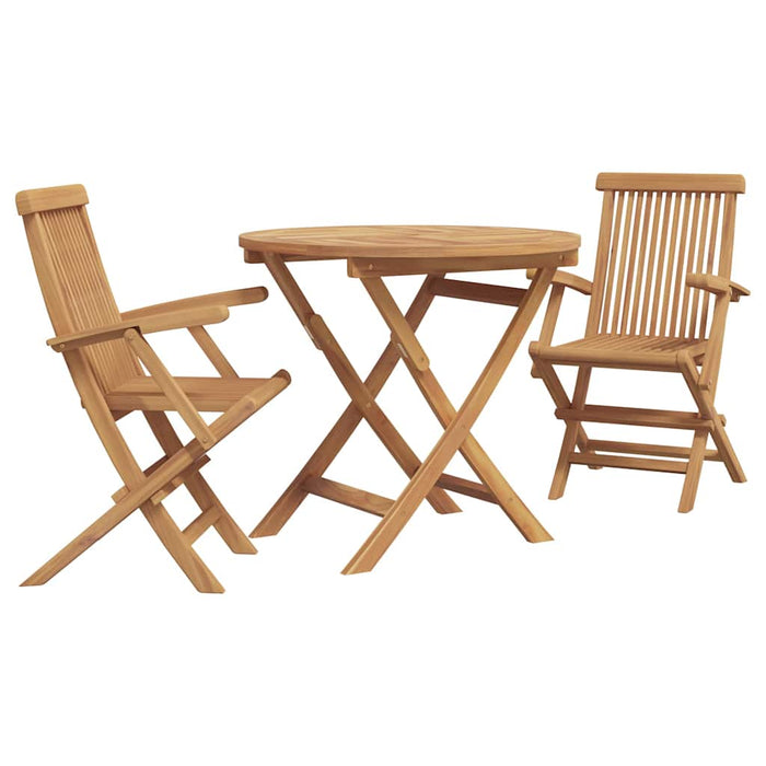 Set de masă pentru grădină 3 pcs Maro Lemn masiv de tec - WALTI WALTI