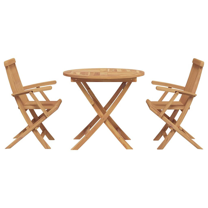 Set de masă pentru grădină 3 pcs Maro Lemn masiv de tec - WALTI WALTI