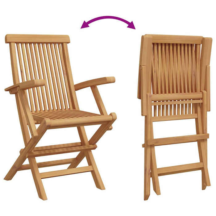 Set de masă pentru grădină 3 pcs Maro Lemn masiv de tec - WALTI WALTI