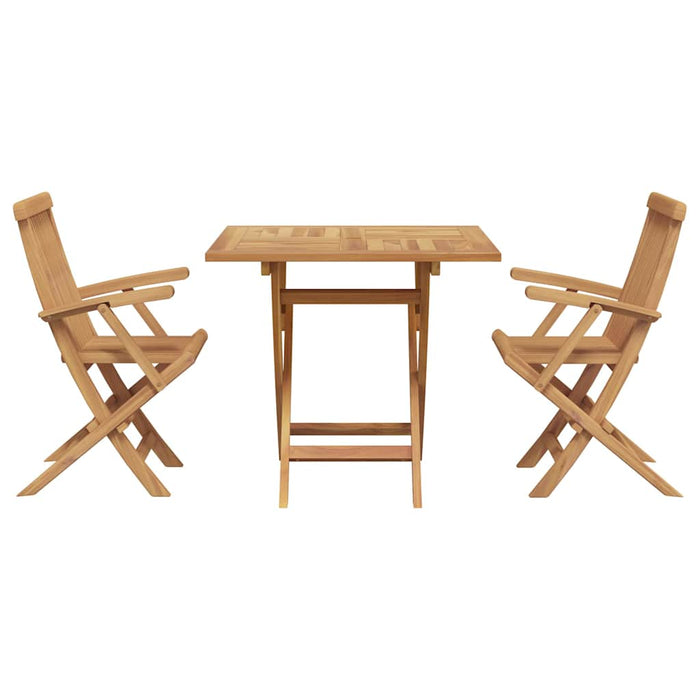 Set de masă pentru grădină 3 pcs Maro Lemn masiv de tec - WALTI WALTI