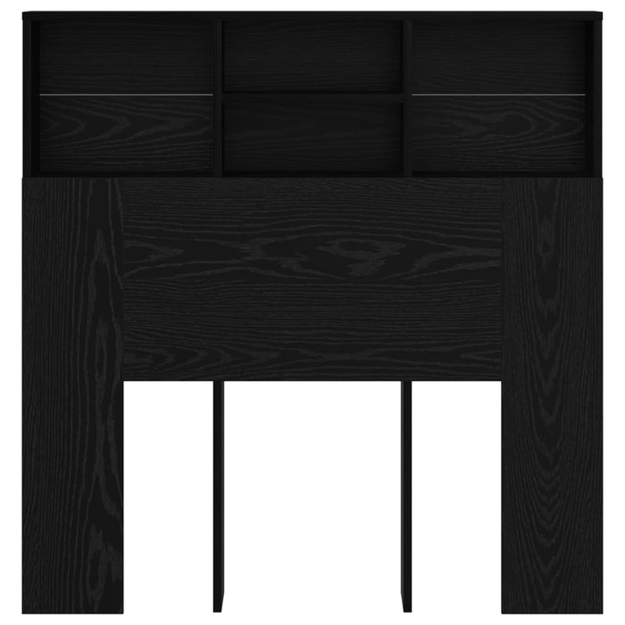 Tablă de pat cu sertar cu raft Stejar Negru 100 x 19 x 103,5 cm WALTI