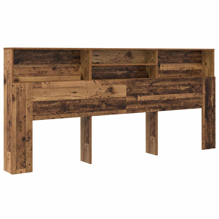 Tablă de pat cu sertar cu raft Lemn vechi 220 x 19 x 101,5 cm WALTI