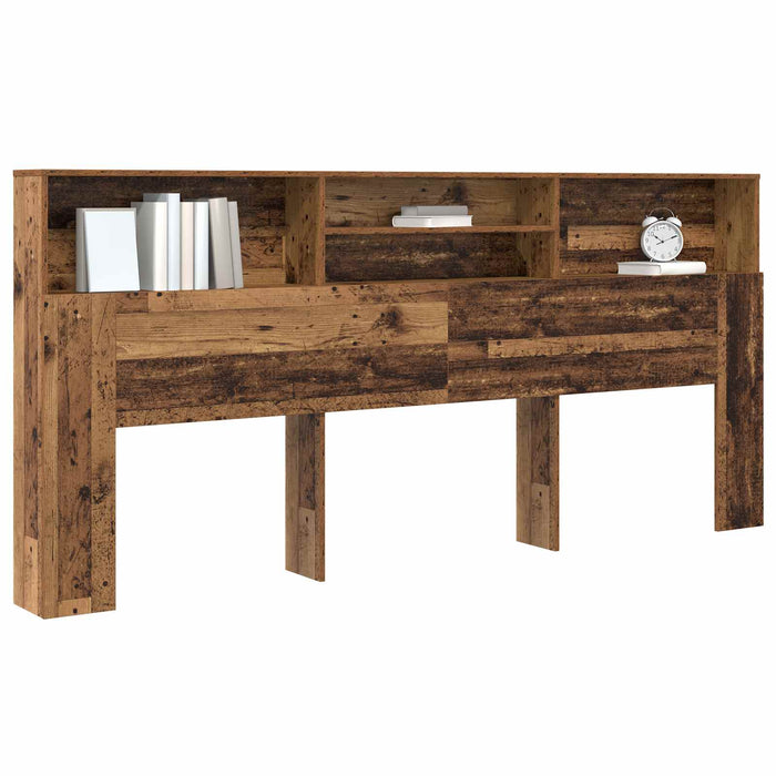 Tablă de pat cu sertar cu raft Lemn vechi 220 x 19 x 101,5 cm WALTI