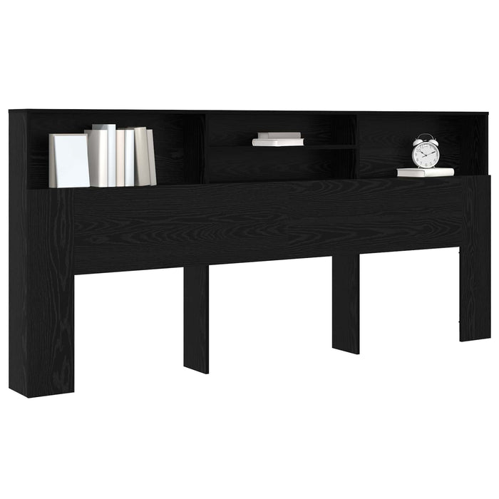 Tablă de pat cu sertar cu raft Stejar Negru 220 x 19 x 101,5 cm WALTI