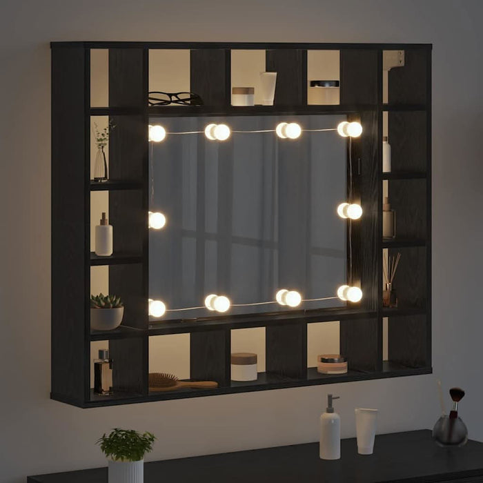 Dulap cu oglindă Stejar Negru 91 x 15 x 76,5 cm Lemn compozit - WALTI WALTI