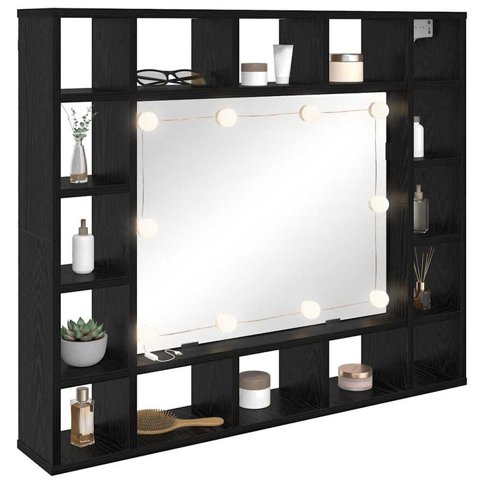 Dulap cu oglindă Stejar Negru 91 x 15 x 76,5 cm Lemn compozit - WALTI WALTI