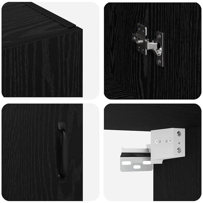 Dulap de depozitare Pe perete Stejar Negru 69,5 x 34 x 90 cm - WALTI WALTI
