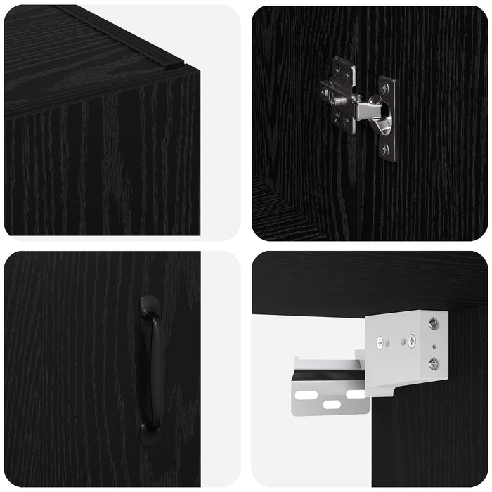 Dulap de perete Stejar Negru 69,5 x 34 x 90 cm Lemn compozit - WALTI WALTI
