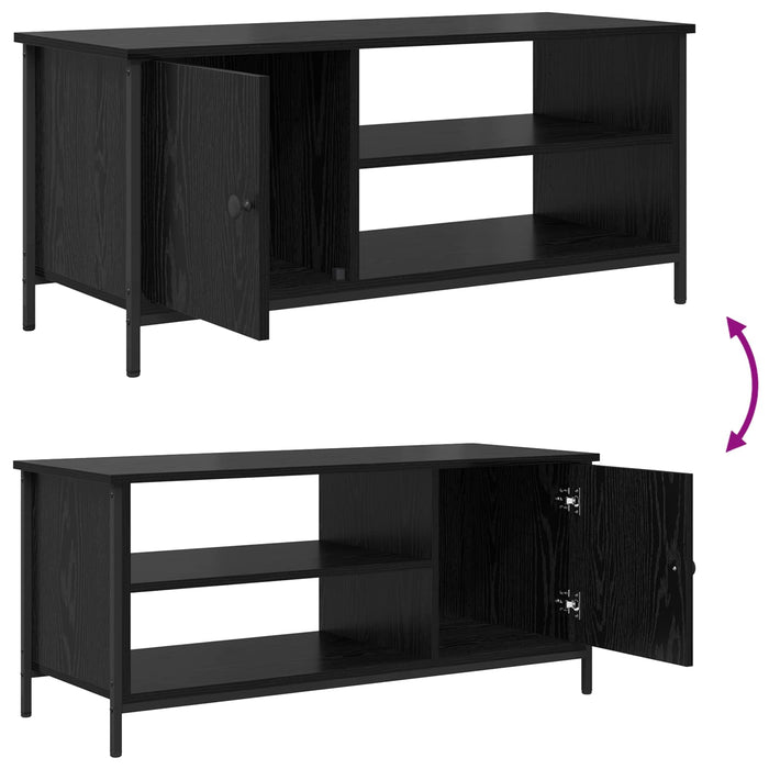 Cabinet TV Stejar Negru 100 x 40 x 45 cm Lemn compozit - WALTI WALTI