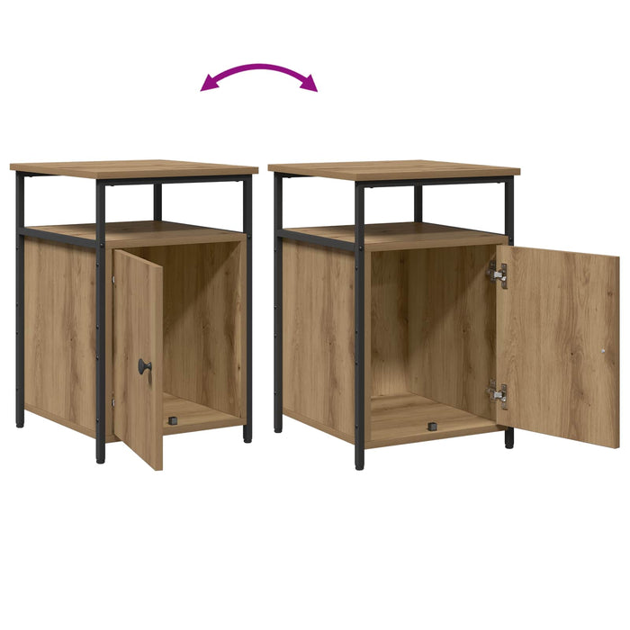 Dulap de noapte cu sertar 2 pcs stejar artizanal Lemn compozit - WALTI WALTI
