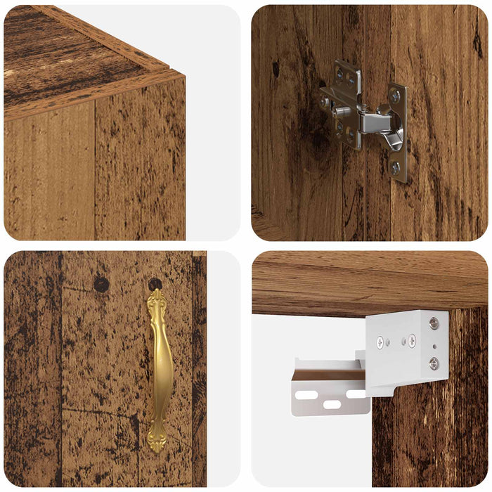 Dulap de perete Lemn vechi 69,5 x 34 x 90 cm Lemn compozit - WALTI WALTI