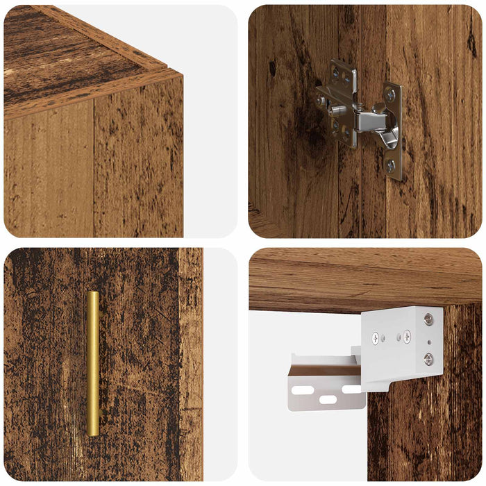 Dulap de perete Lemn vechi 69,5 x 34 x 90 cm Lemn compozit - WALTI WALTI