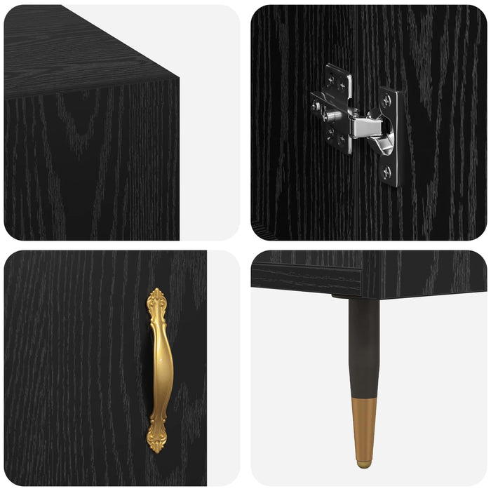 Birou cu raft Stejar negru 140 x 50 x 75 cm Lemn compozit - WALTI WALTI