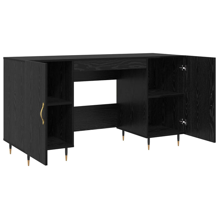 Birou cu raft Stejar negru 140 x 50 x 75 cm Lemn compozit - WALTI WALTI
